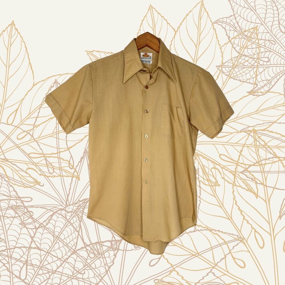 Vintage 1970s Thomas Hobbs Permanent Press Button-up Shirt, size 18